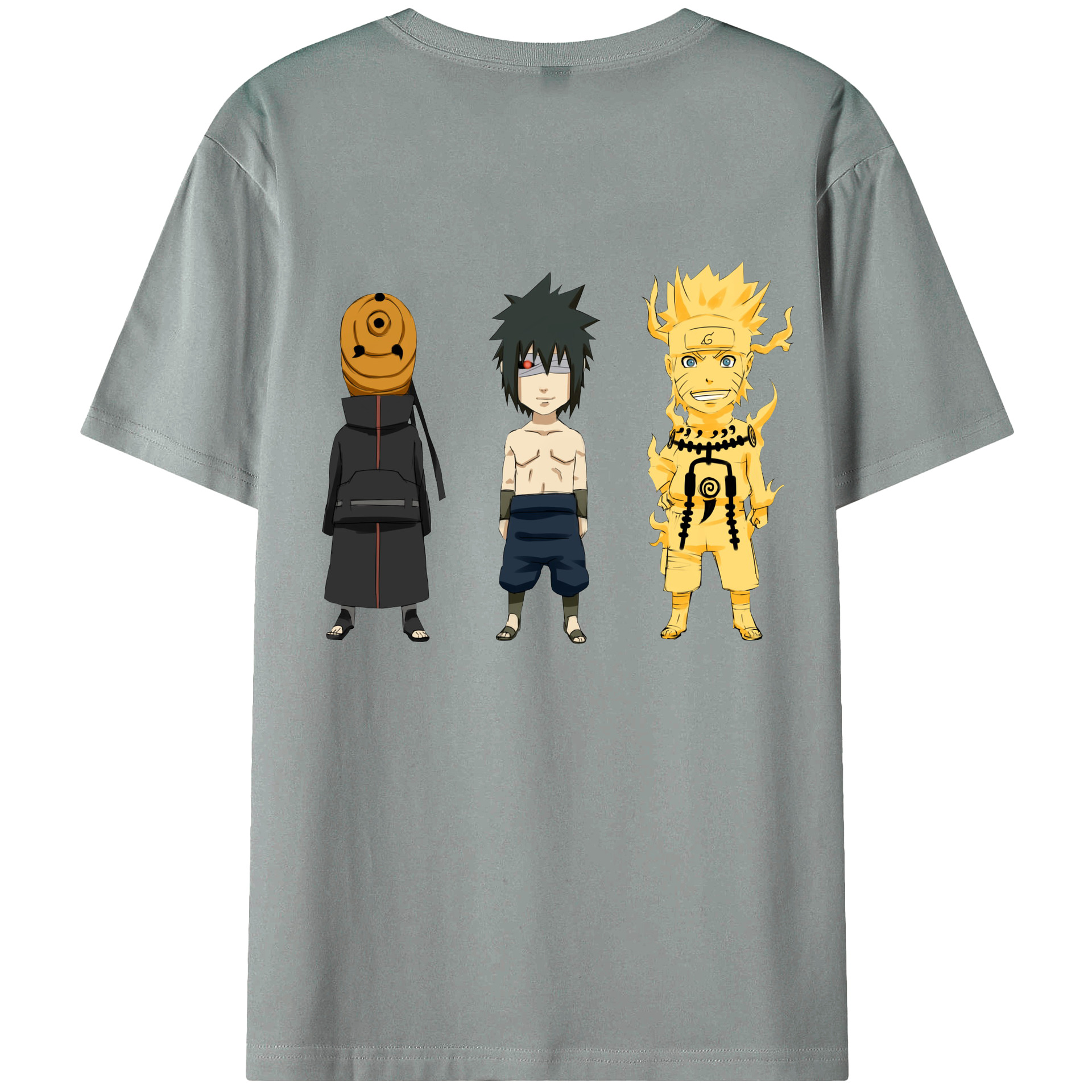 （画像用） NARUTO -ナルト- うちは サスケ Uchiha Sasuke 綿100％ メンズ半袖Tシャツ（バックプリント） 通気性